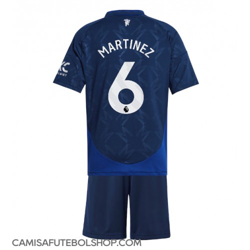 Camisa de time de futebol Manchester United Lisandro Martinez #6 Replicas 2º Equipamento Infantil 2024-25 Manga Curta (+ Calças curtas)